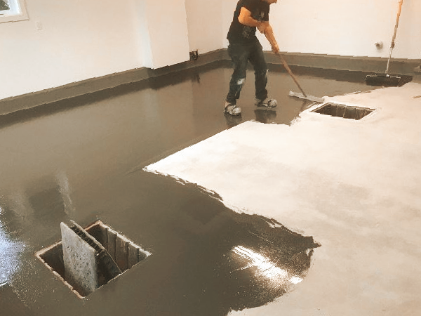 Garage floor before epoxy