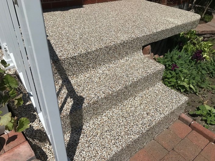 Outdoor concrete coating finish